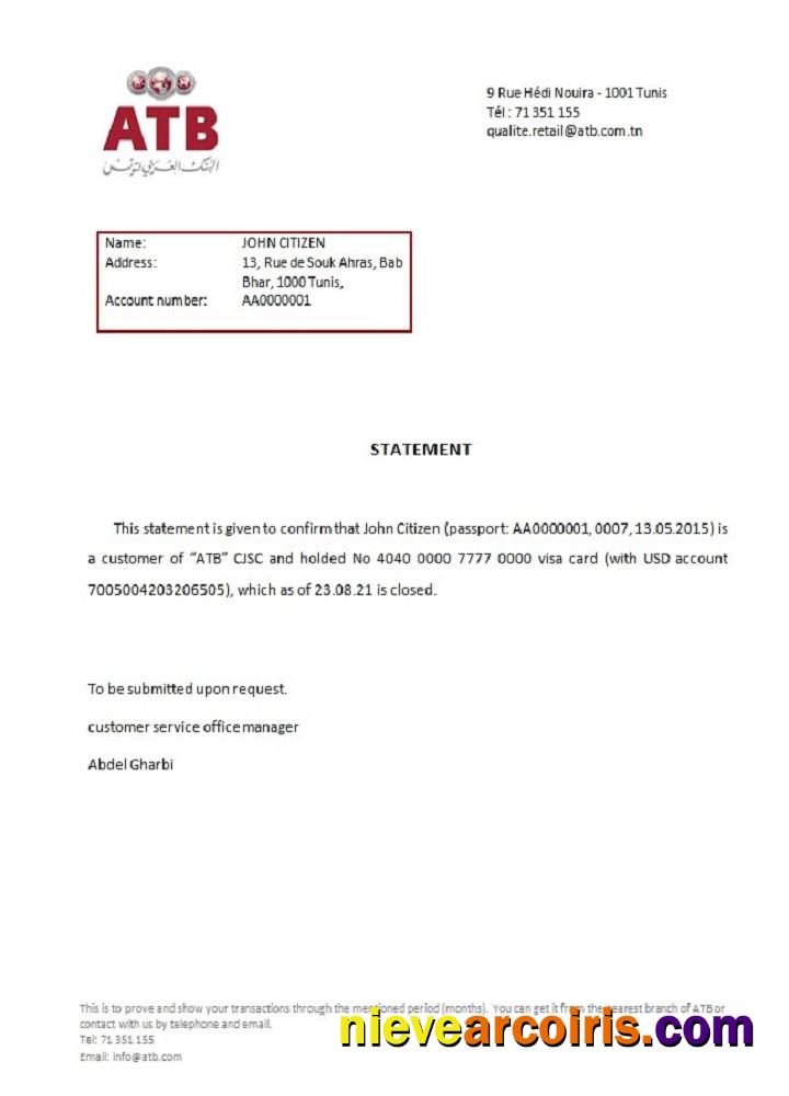 Tunisia ATB closure reference